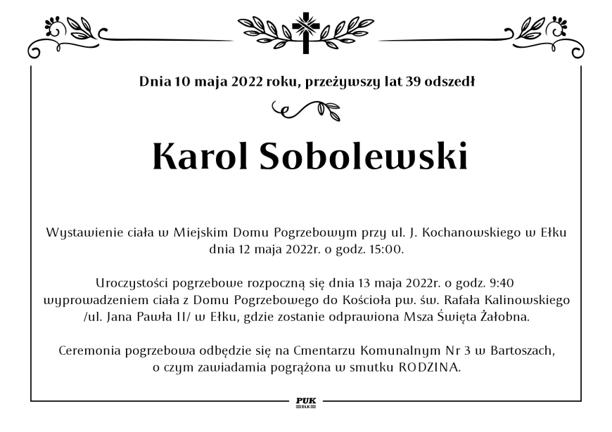 Karol Sobolewski - nekrolog